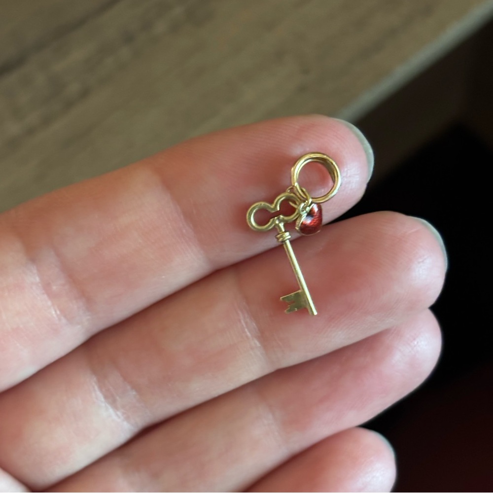Gold Key Charm Pendant